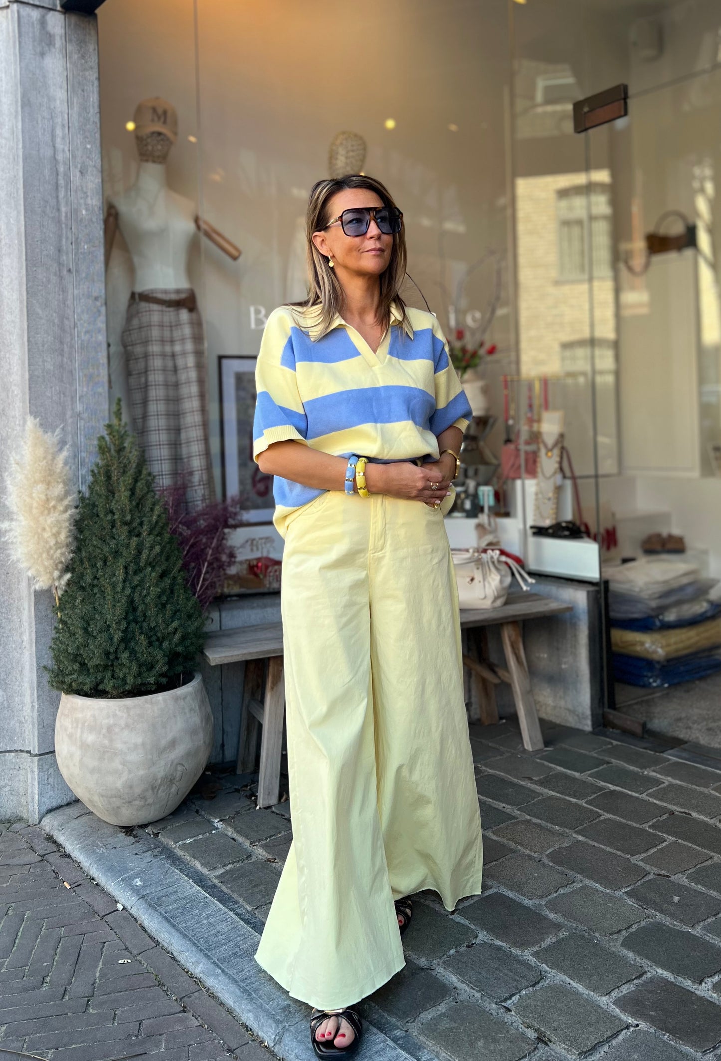 WIDE LEG PANTS YELLOW