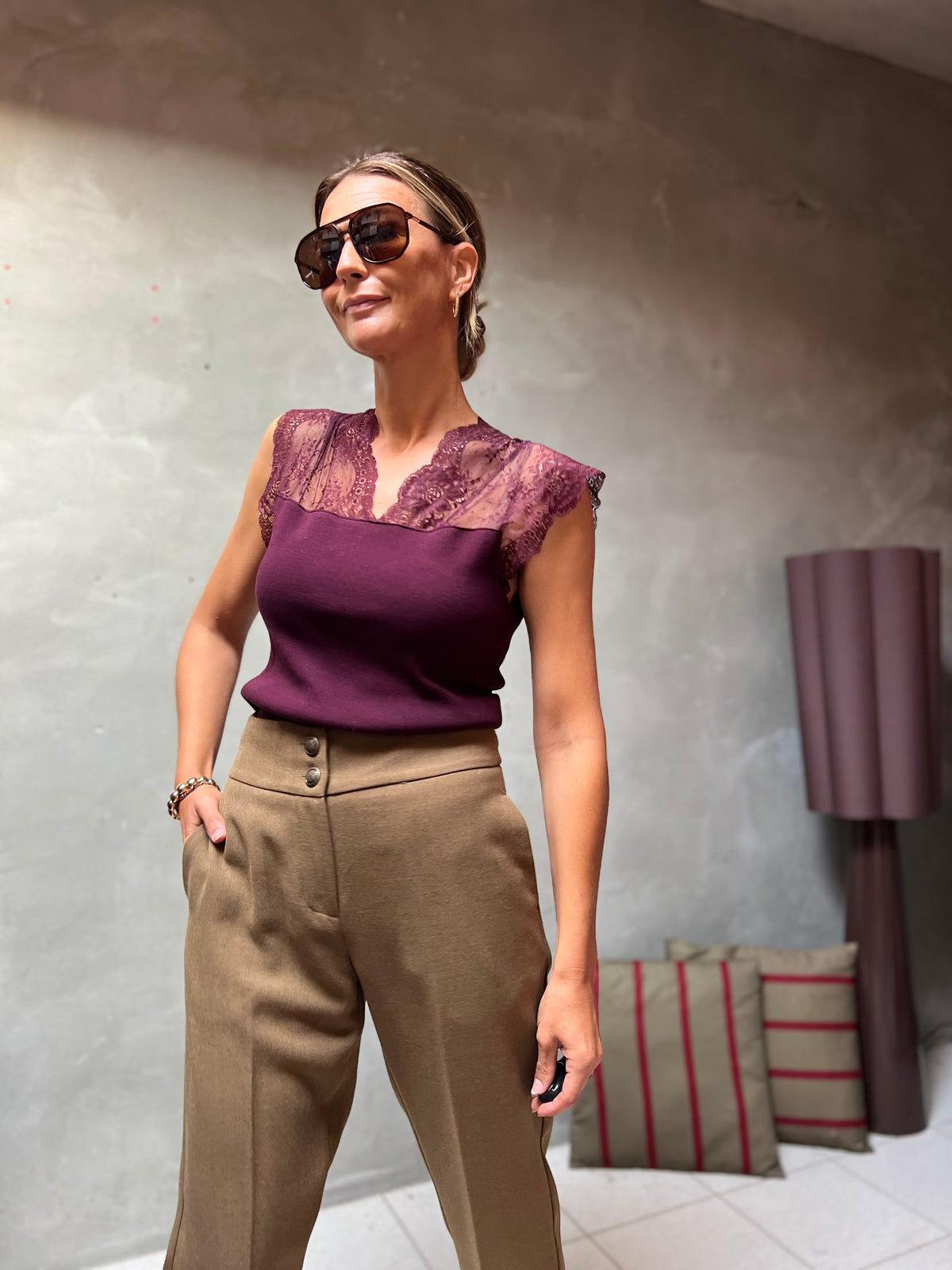 BRENNA TOP BORDEAUX