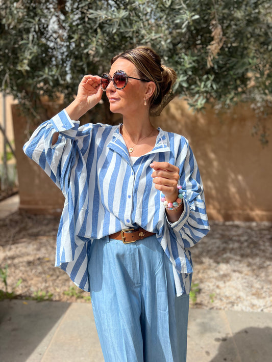 FÉZ RUFFLE BACK BLOUSE