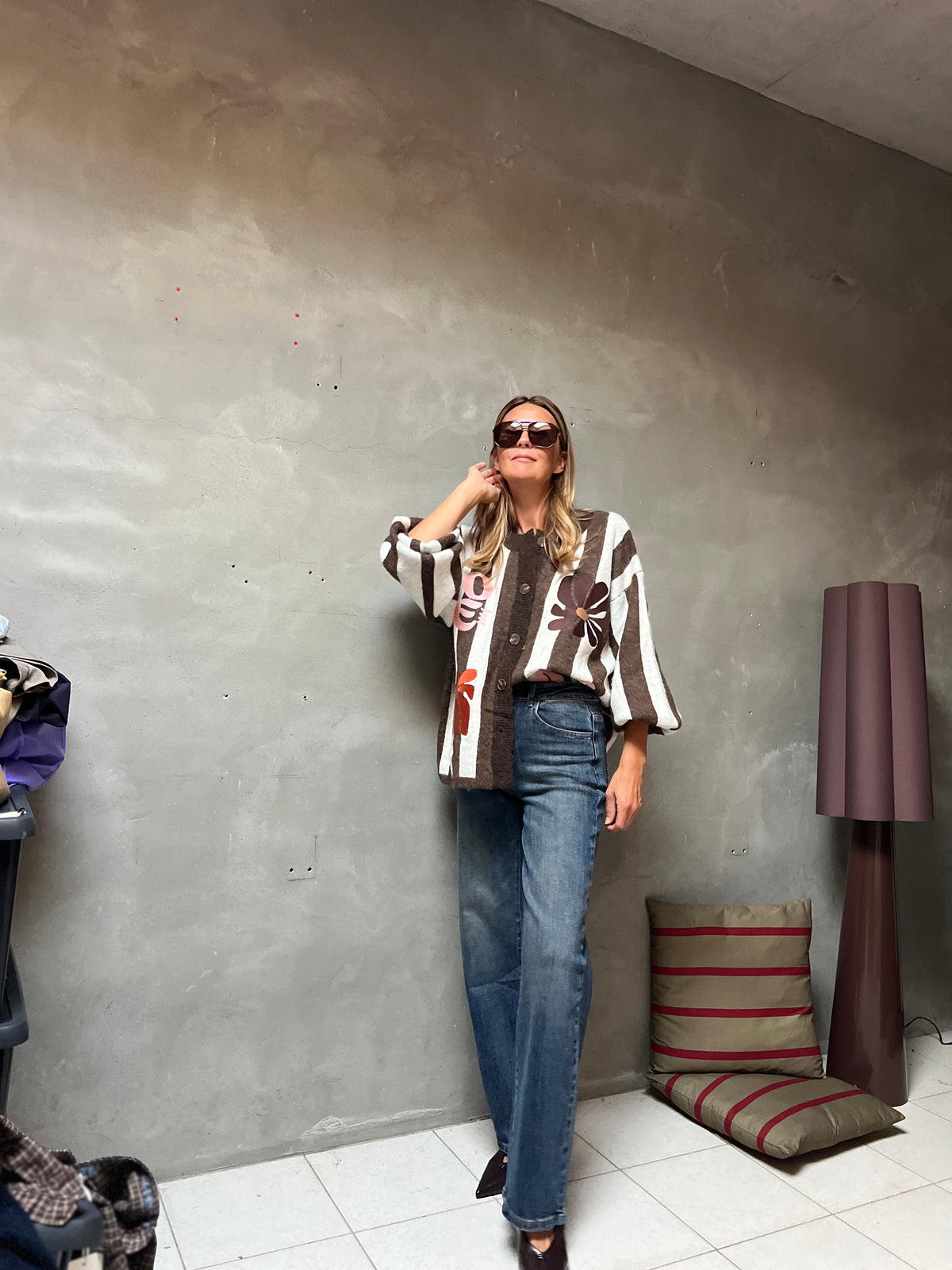 BROWN BLOOM CARDIGAN