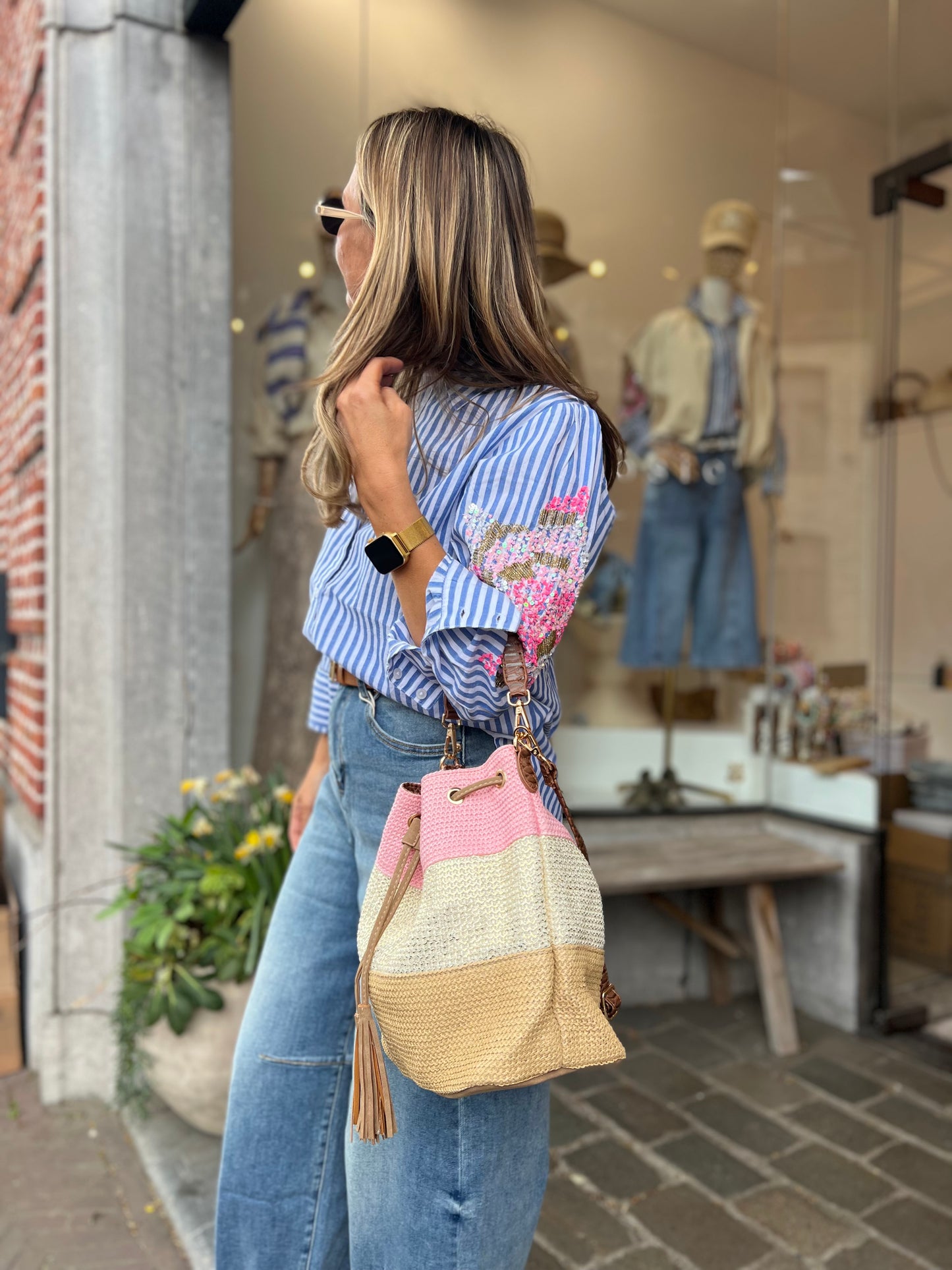 STRIPES & SEQUINS BLOUSE