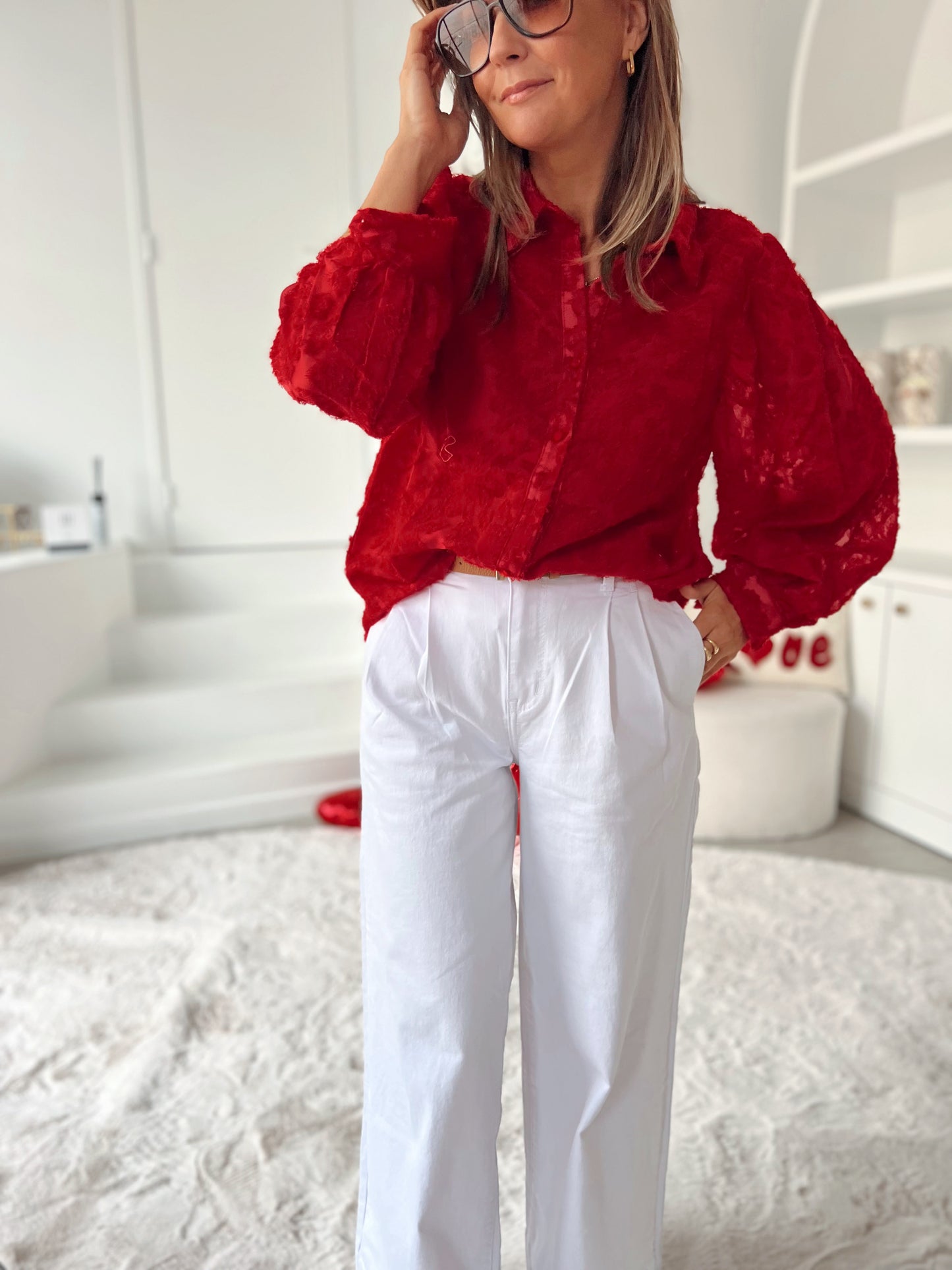 LILY RED BLOUSE