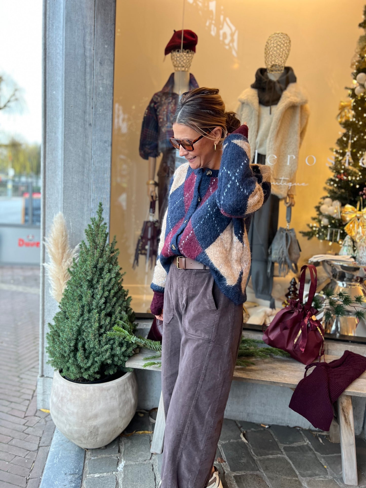 BARREL PANTS VELOURS CHOCO new