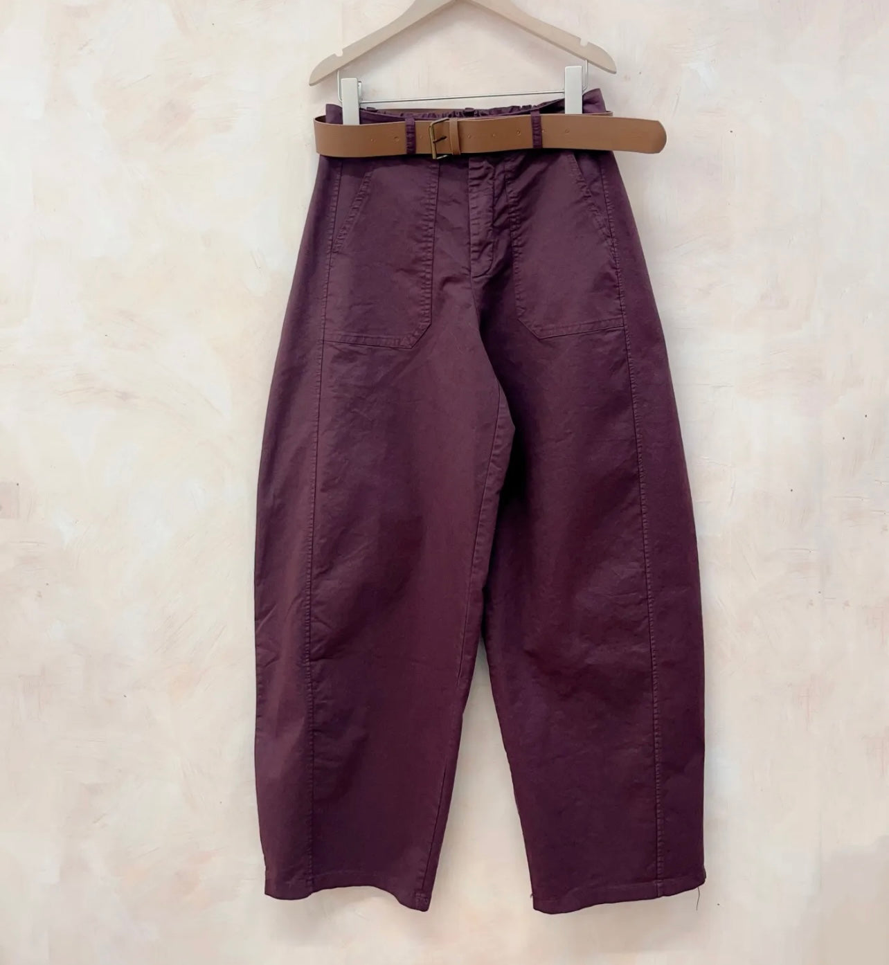 BARREL PANTS BURGUNDY