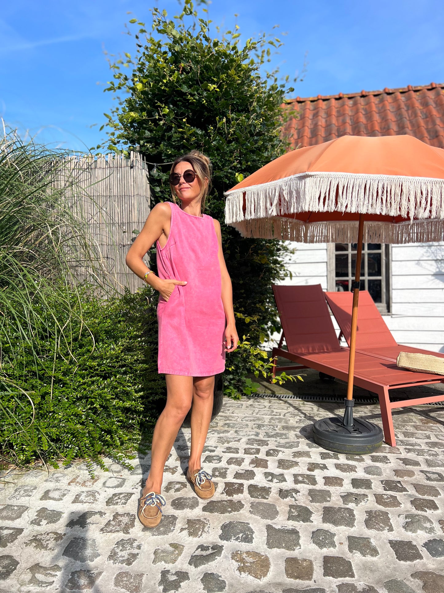 JESS DENIM DRESS PINK