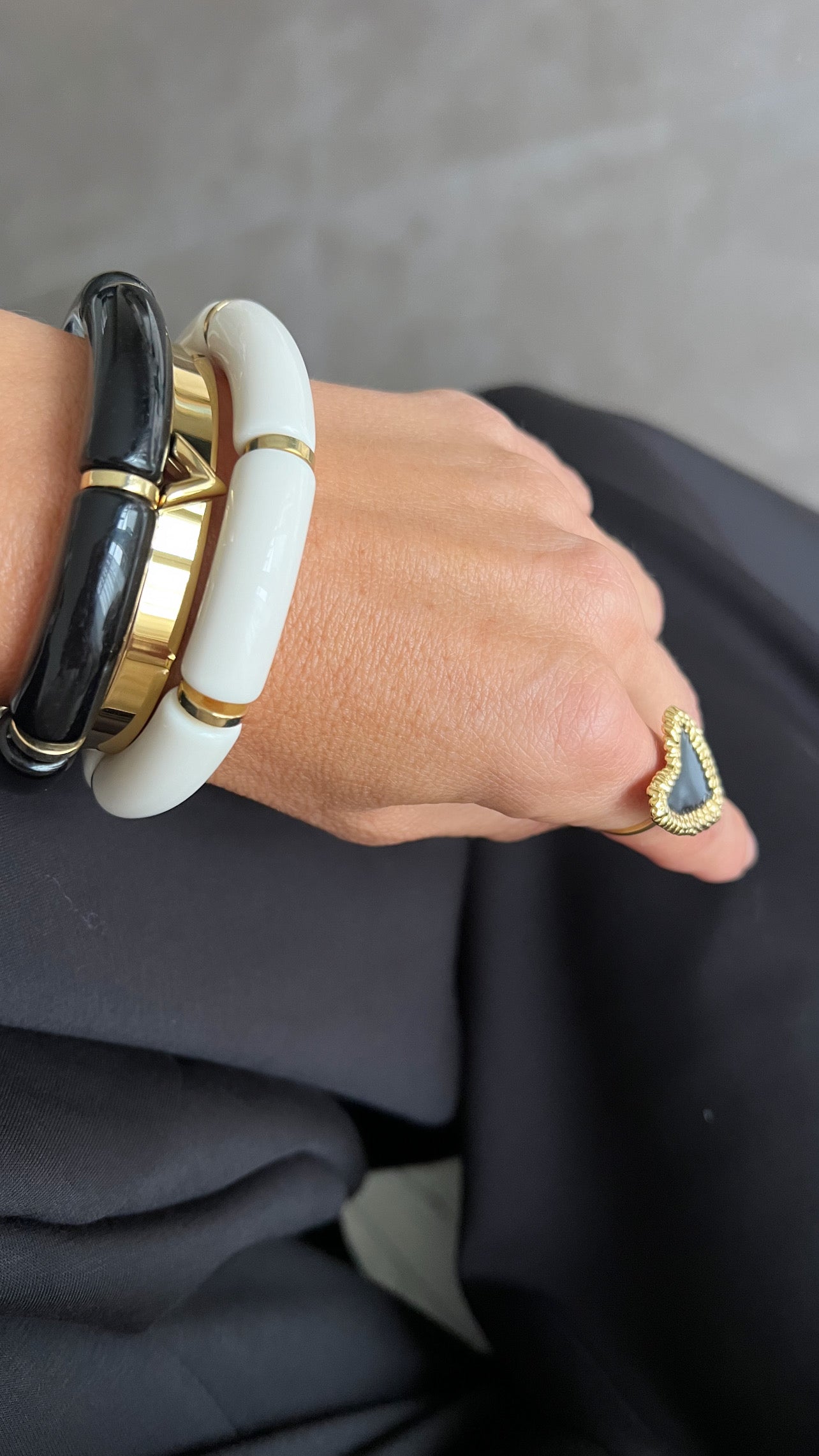 TUBE BRACELET WHITE/GOLD