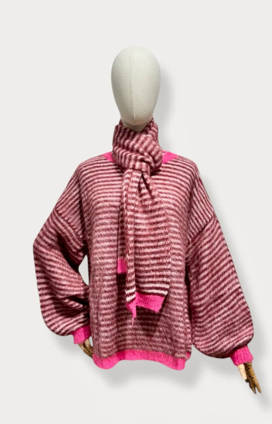 MOIJA PULL & SJAAL bordeaux/fushia