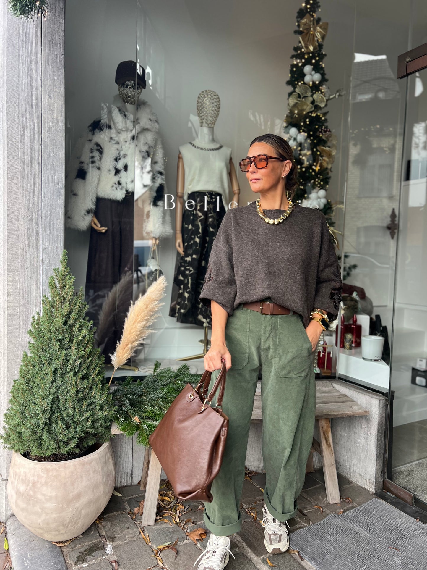 BARREL PANTS VELOURS WOODYGREEN