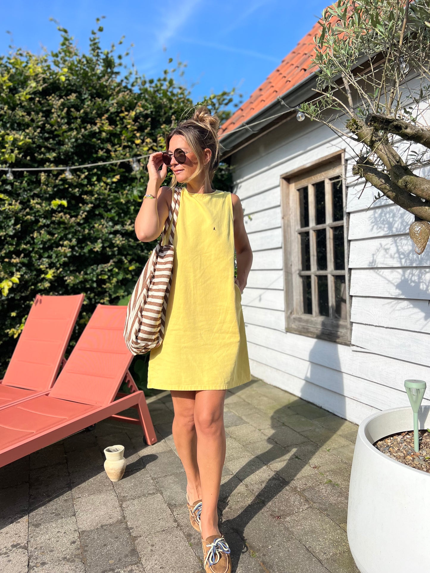 JESS DENIM DRESS YELLOW