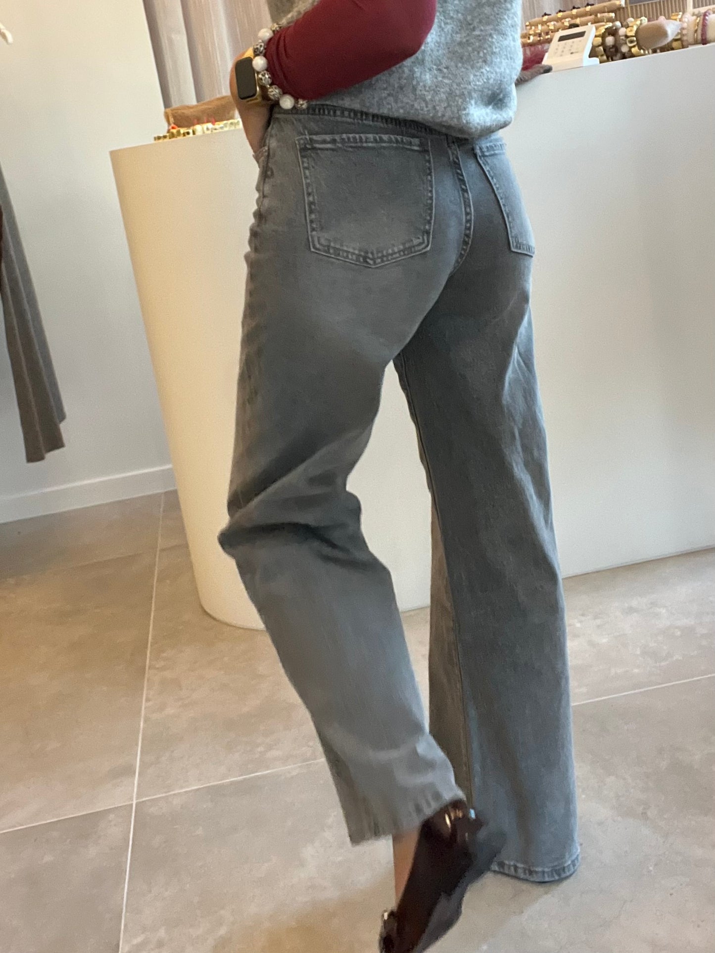 LITTZ GREY WASHED JEANS