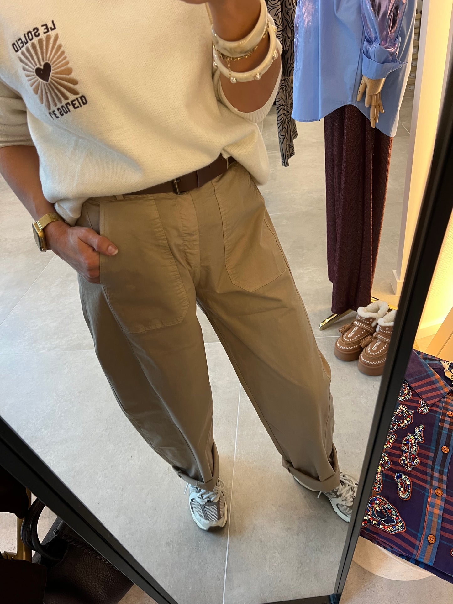 BARREL PANTS SOFT CAMEL