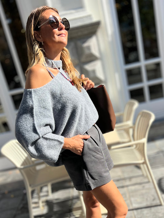 ELENA TOP GREY