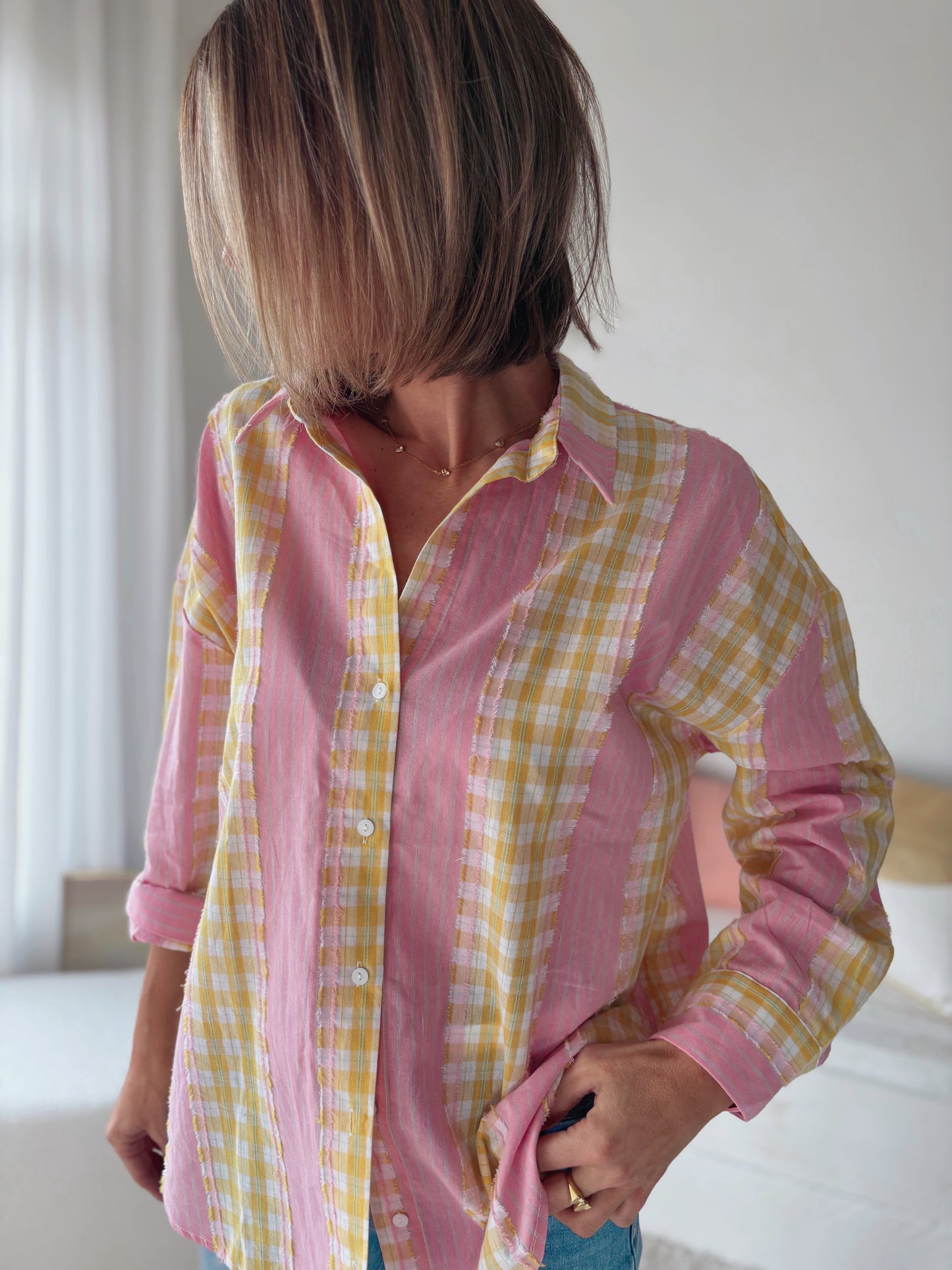 PINK & YELLOW BLOUSE