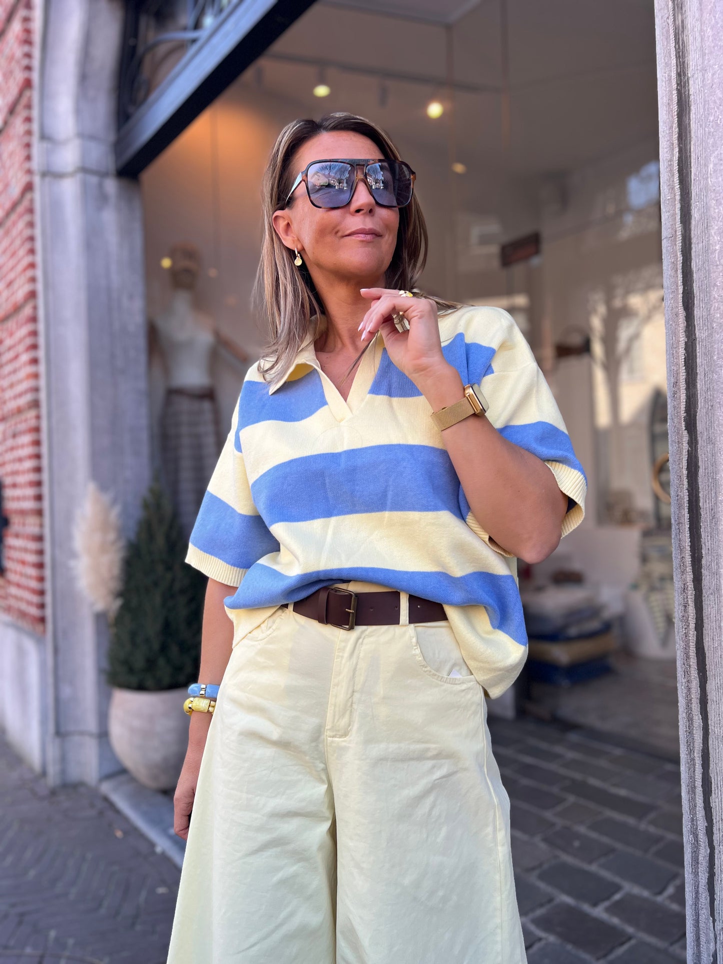 ALBA POLOSHIRT YELLOW/BLUE