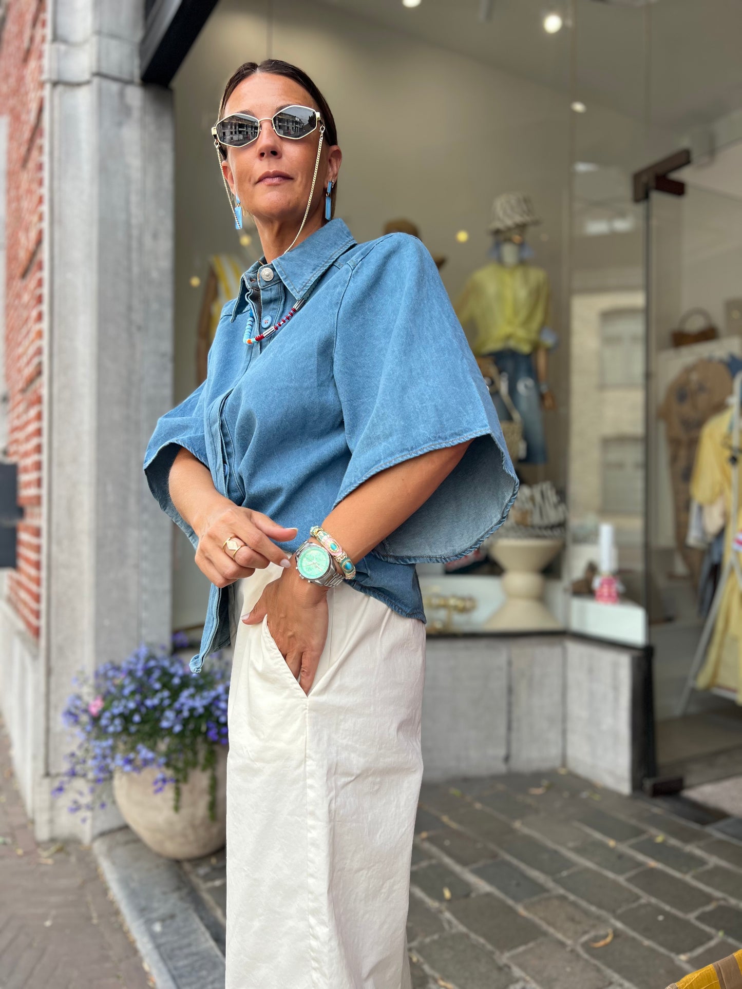 NORMY DENIM BLOUSE laatste S