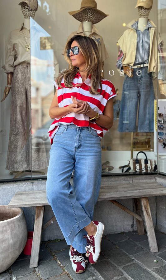 POLO SHIRT RED/WHITE