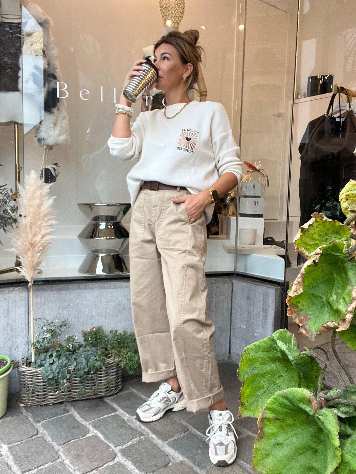 BARREL PANTS SOFT CAMEL