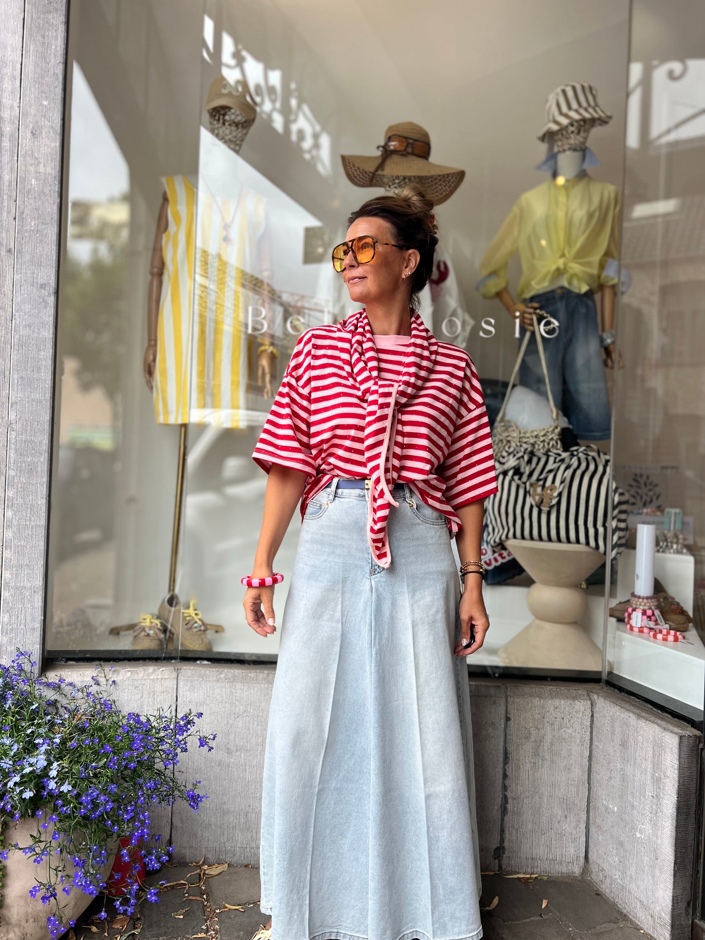 CANDY STRIPE SCARF PINK/RED