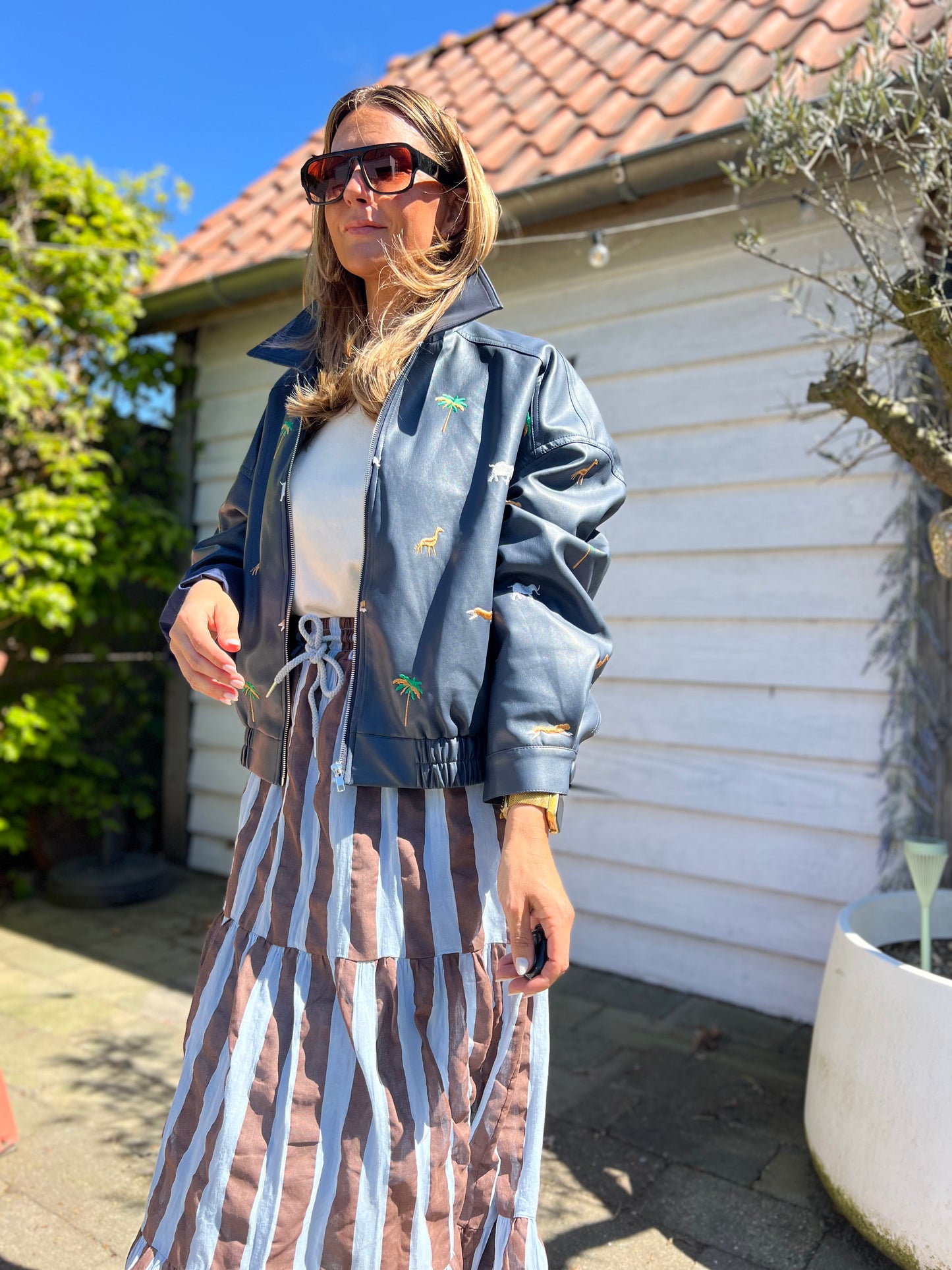 BALI BLUE AND BROWN SKIRT