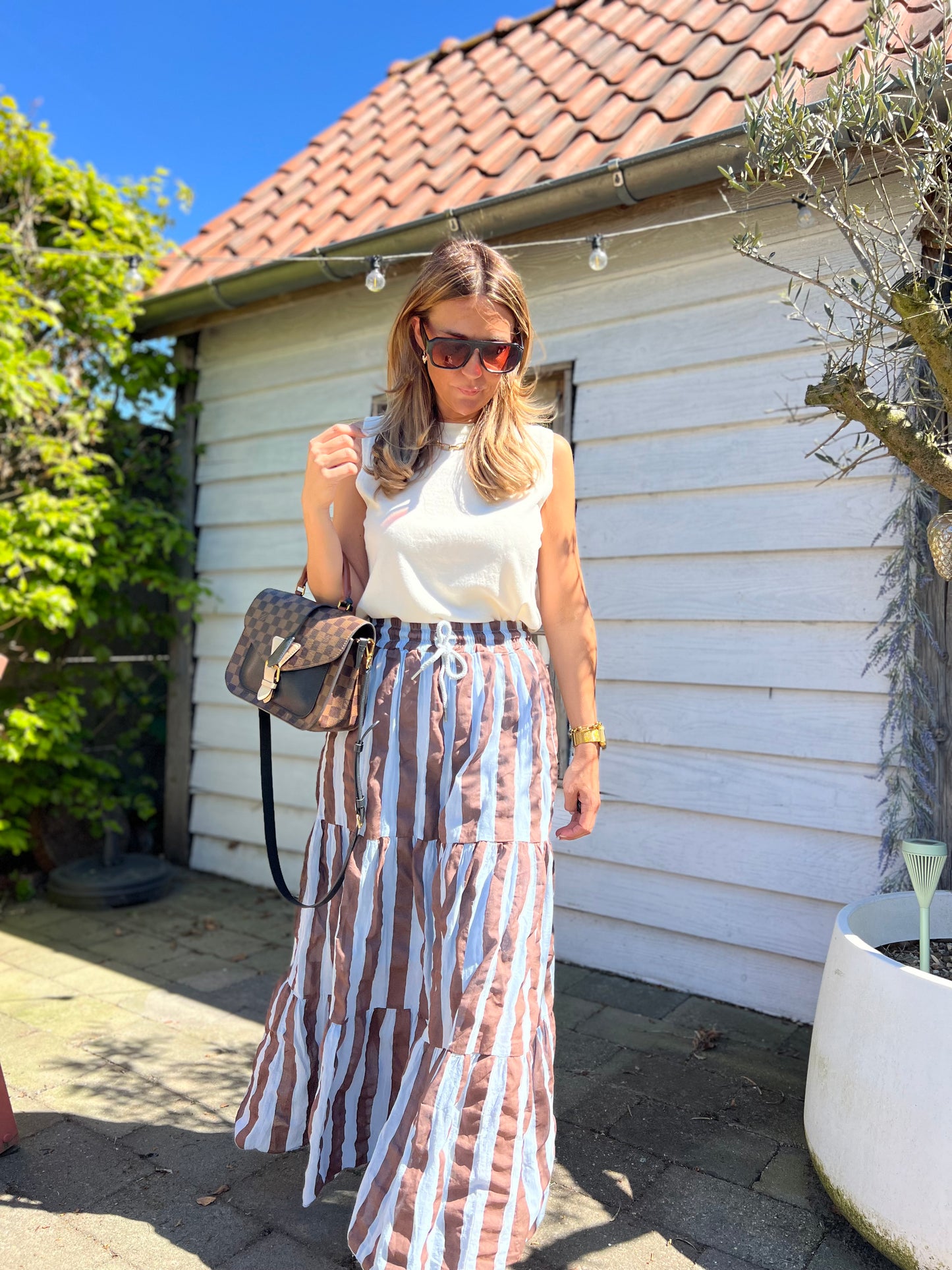 BALI BLUE AND BROWN SKIRT