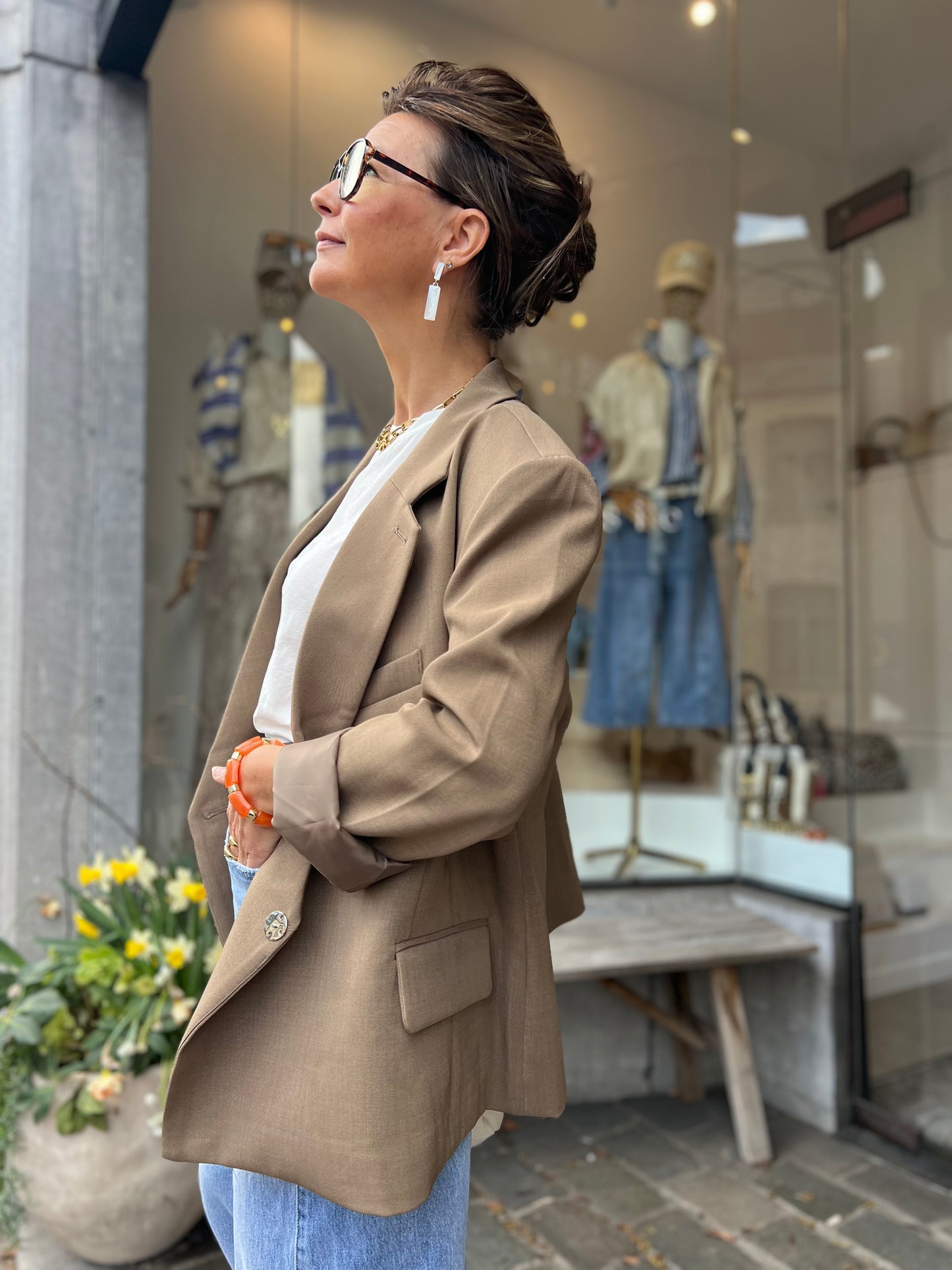 OVERSIZED CHECKED BLAZER