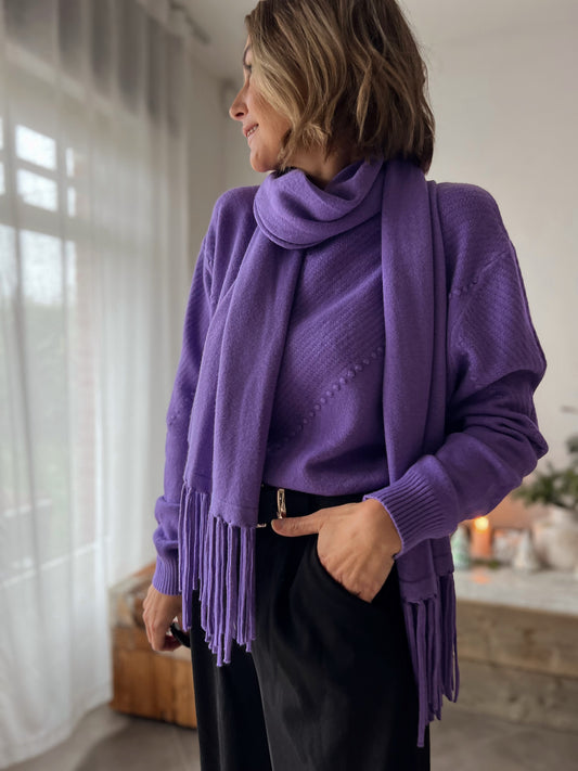 MARLIES PURPLE PULL MET SJAAL