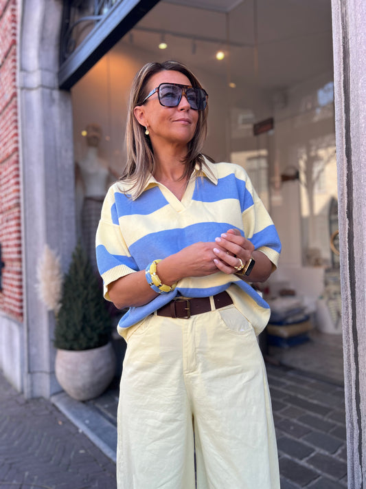 ALBA POLOSHIRT YELLOW/BLUE