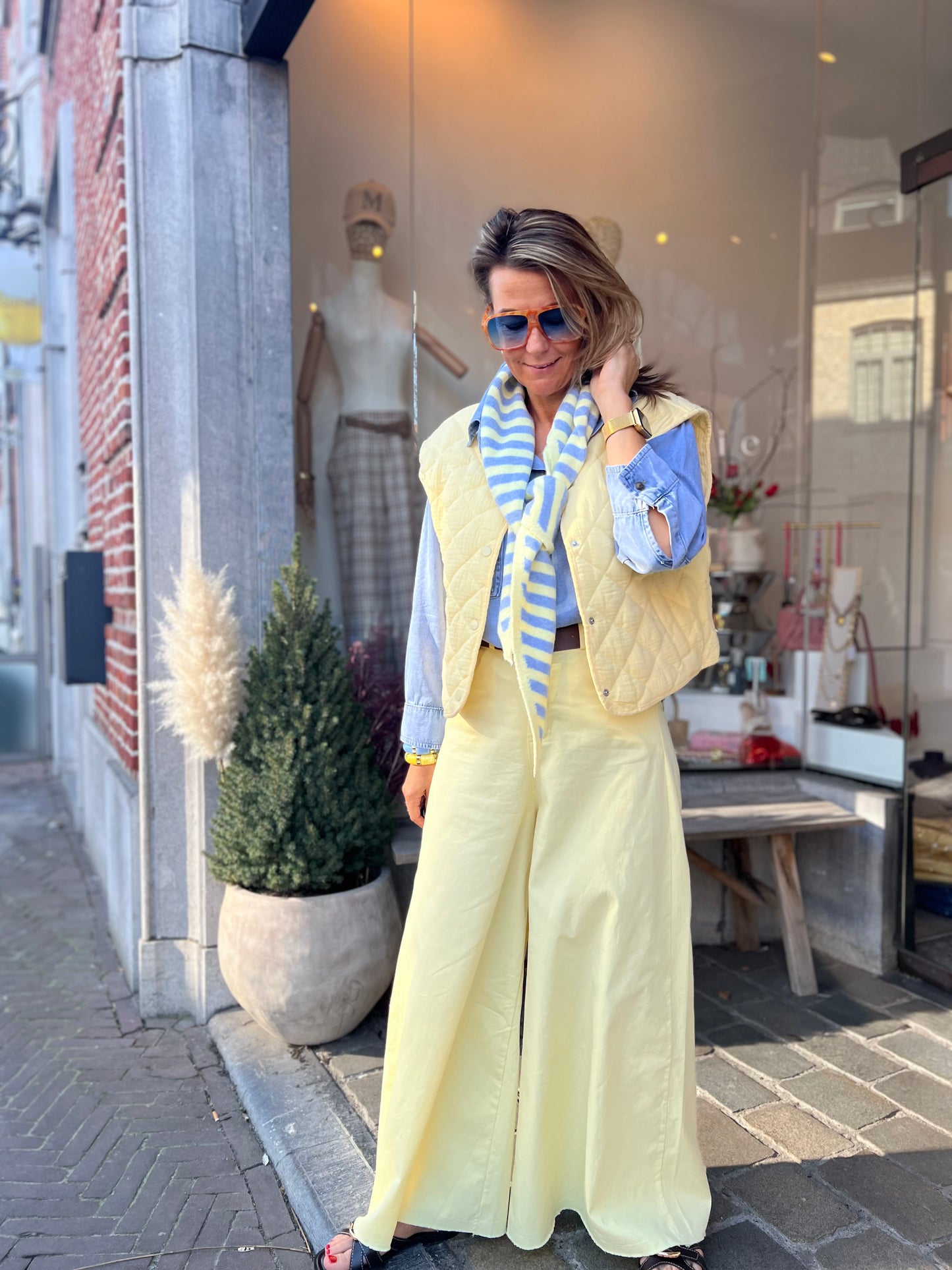 WIDE LEG PANTS YELLOW