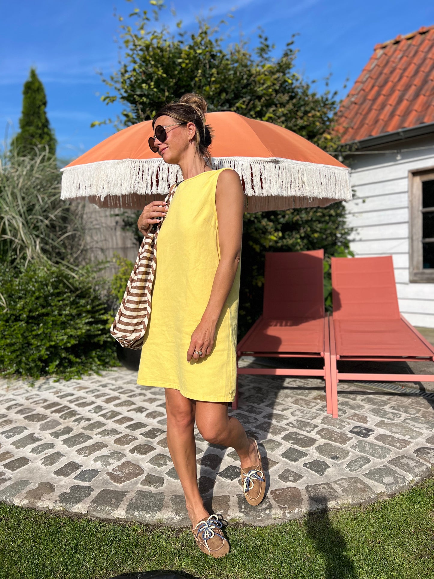 JESS DENIM DRESS YELLOW