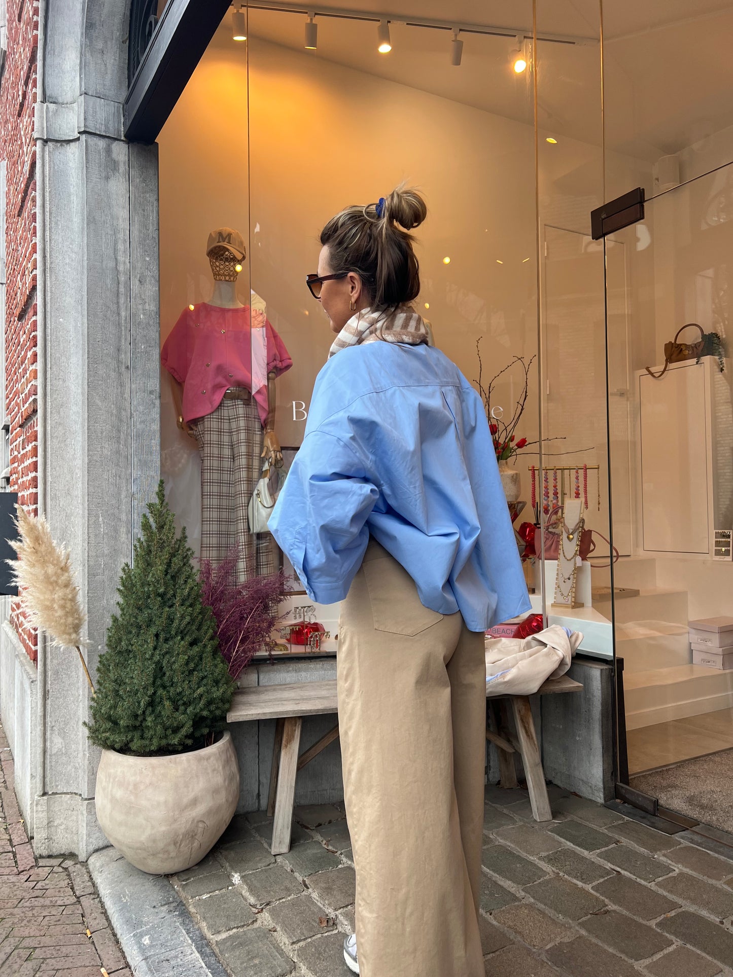 POPLIN BLOUSE SKYBLUE