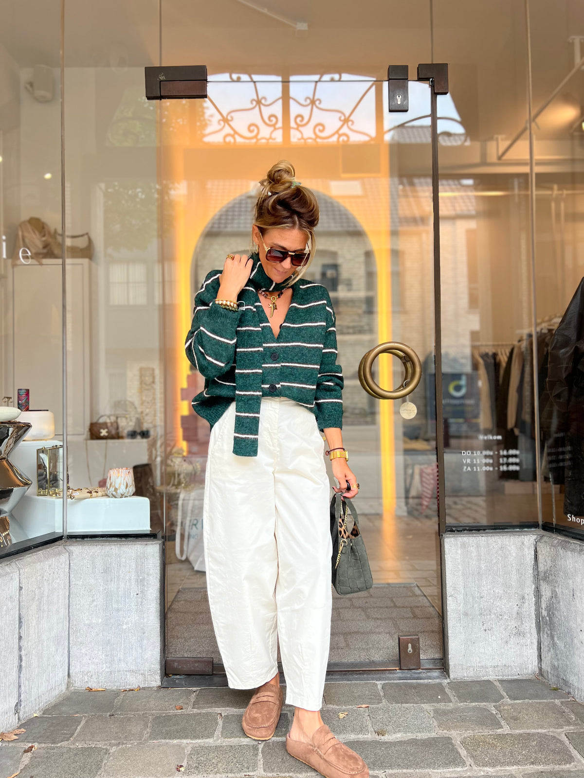 MALIA CARDIGAN & SCARF GREEN
