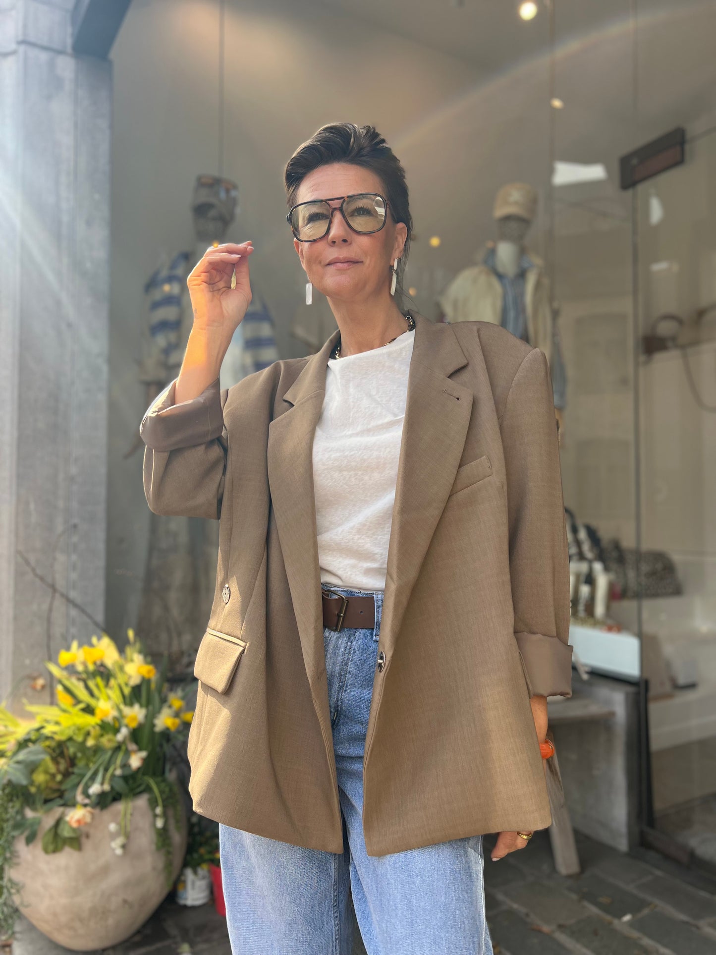 OVERSIZED CHECKED BLAZER