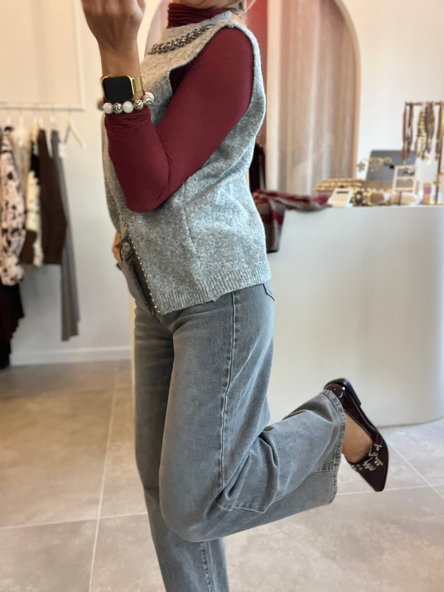 LITTZ GREY WASHED JEANS