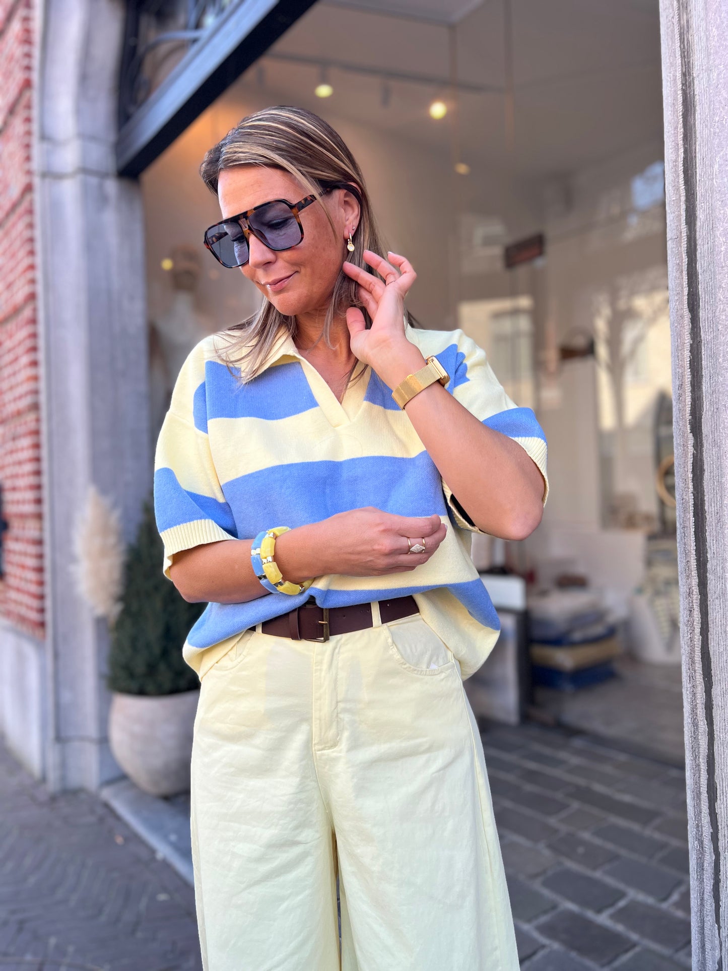 ALBA POLOSHIRT YELLOW/BLUE