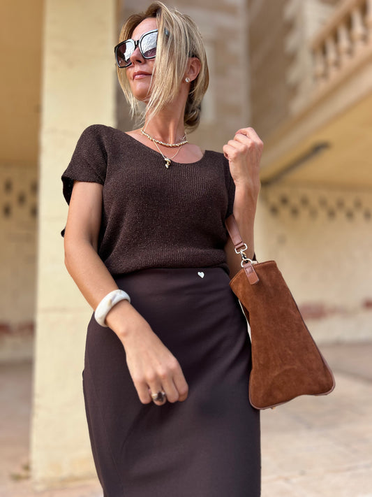 LUREX TOP BROWN