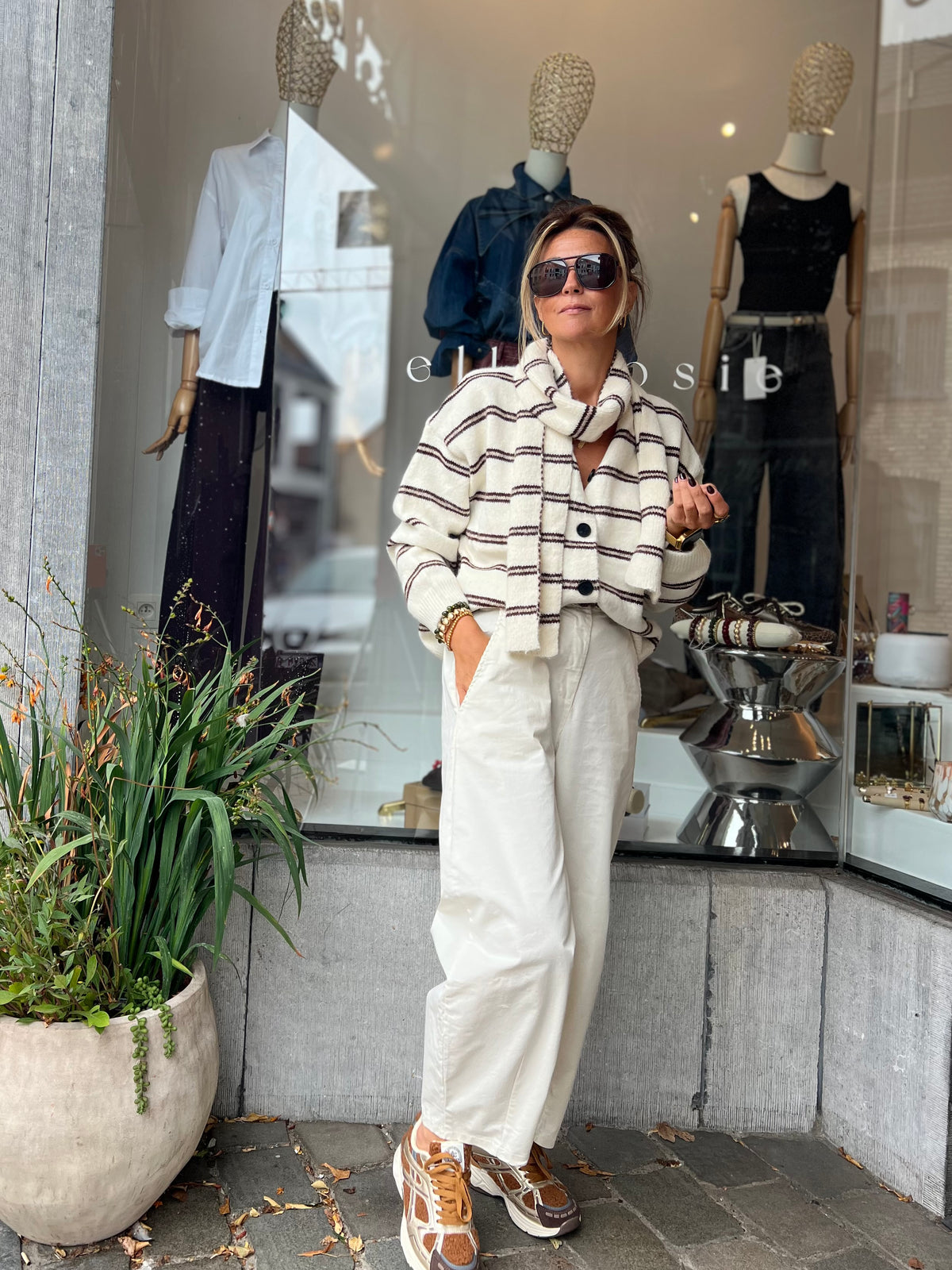 MALIA CARDIGAN & SCARF VANILLE