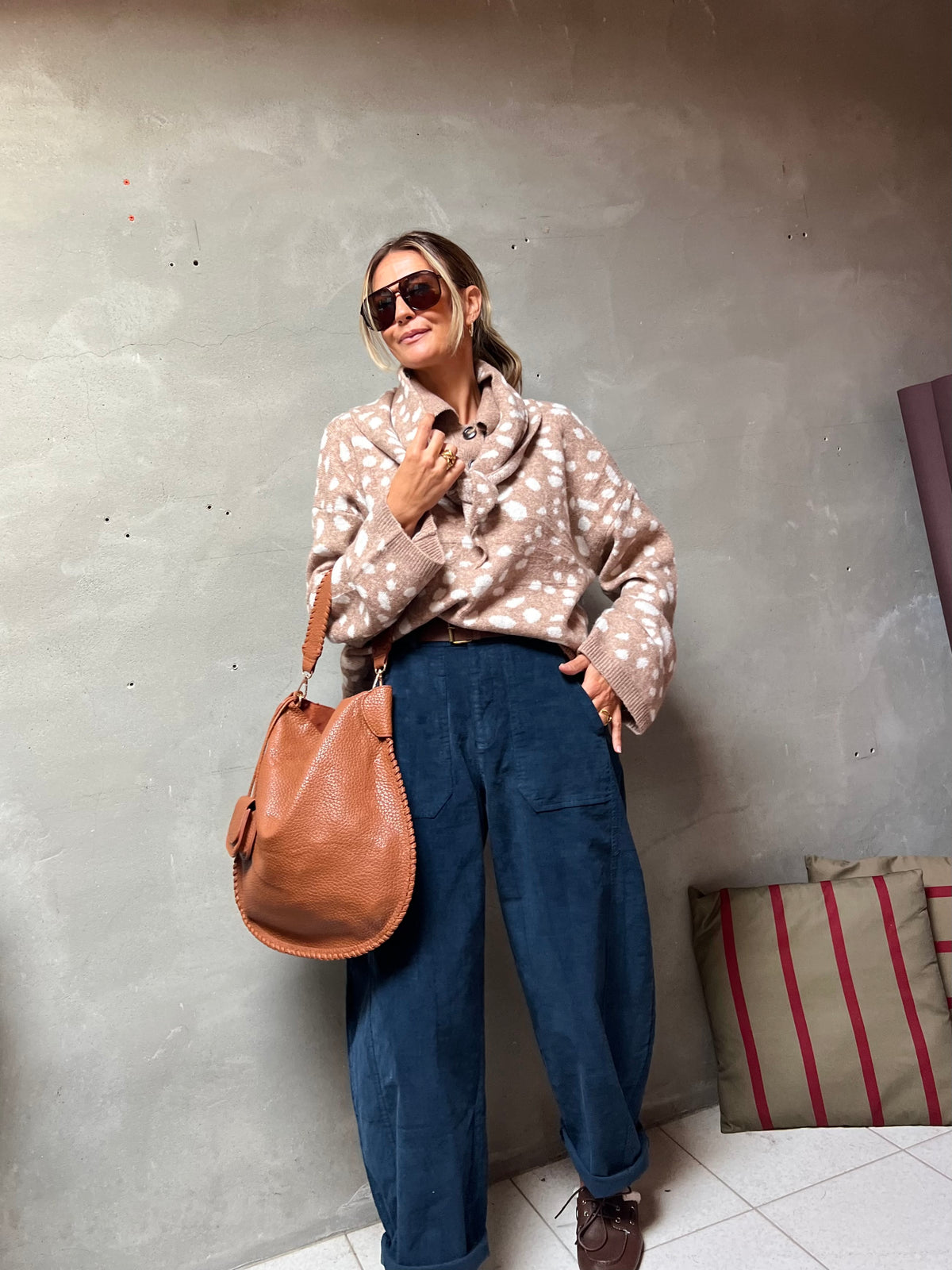 VELOURS MARINE PANTS
