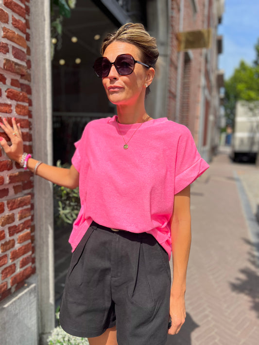 SPONGE TOP FLUO PINK