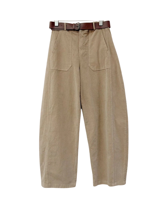 BARREL PANTS VELOURS CAMEL