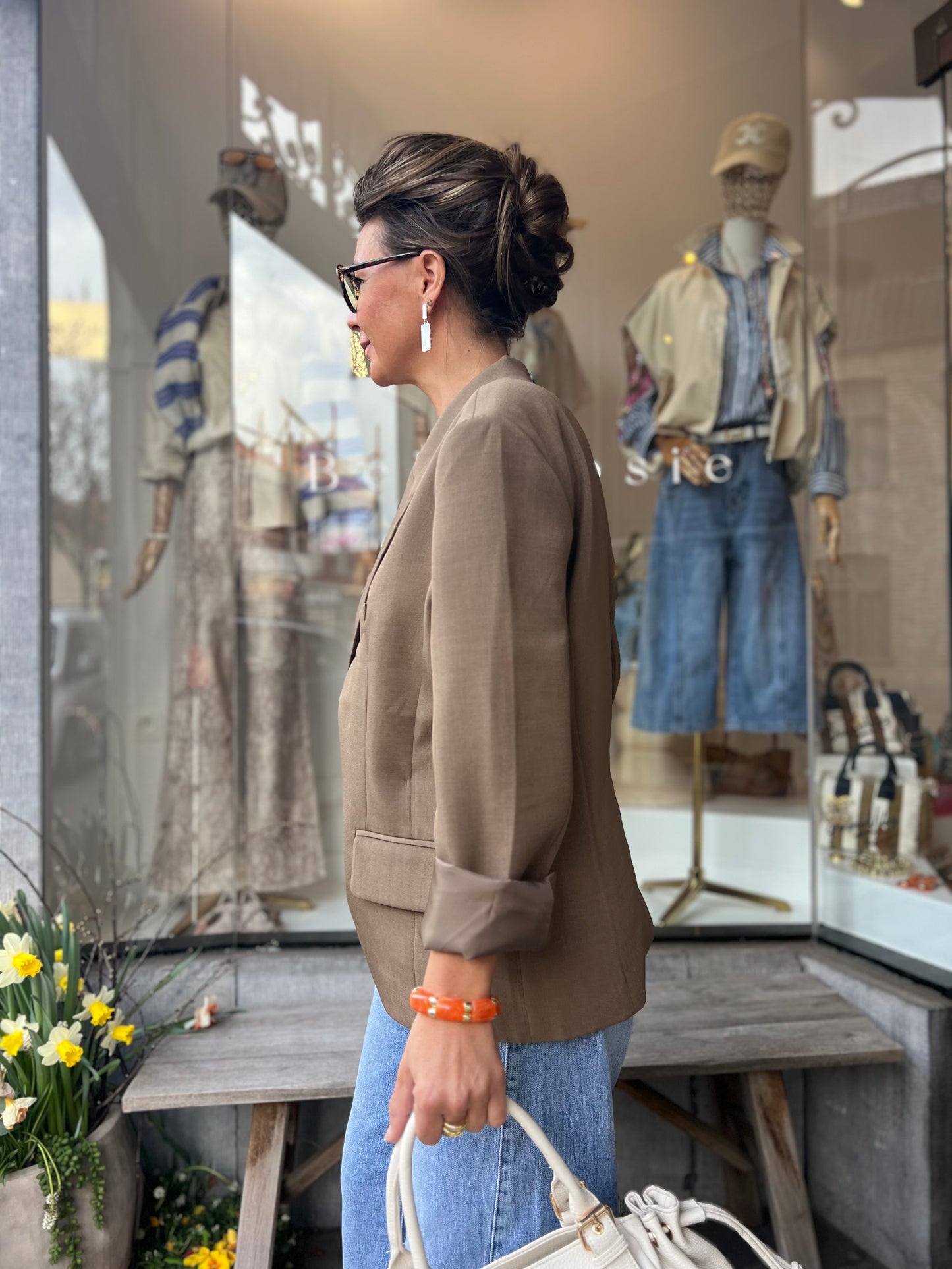 OVERSIZED CHECKED BLAZER