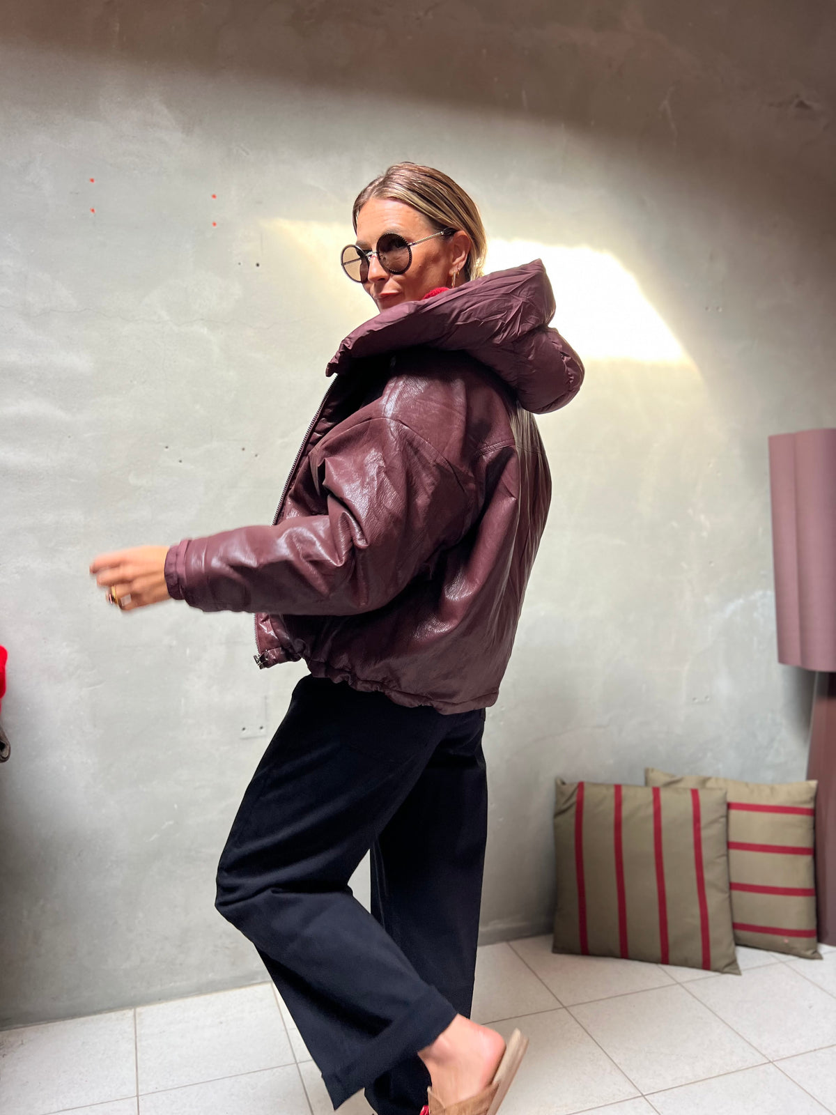 JONAH PUFFER JACKET BURGUNDY