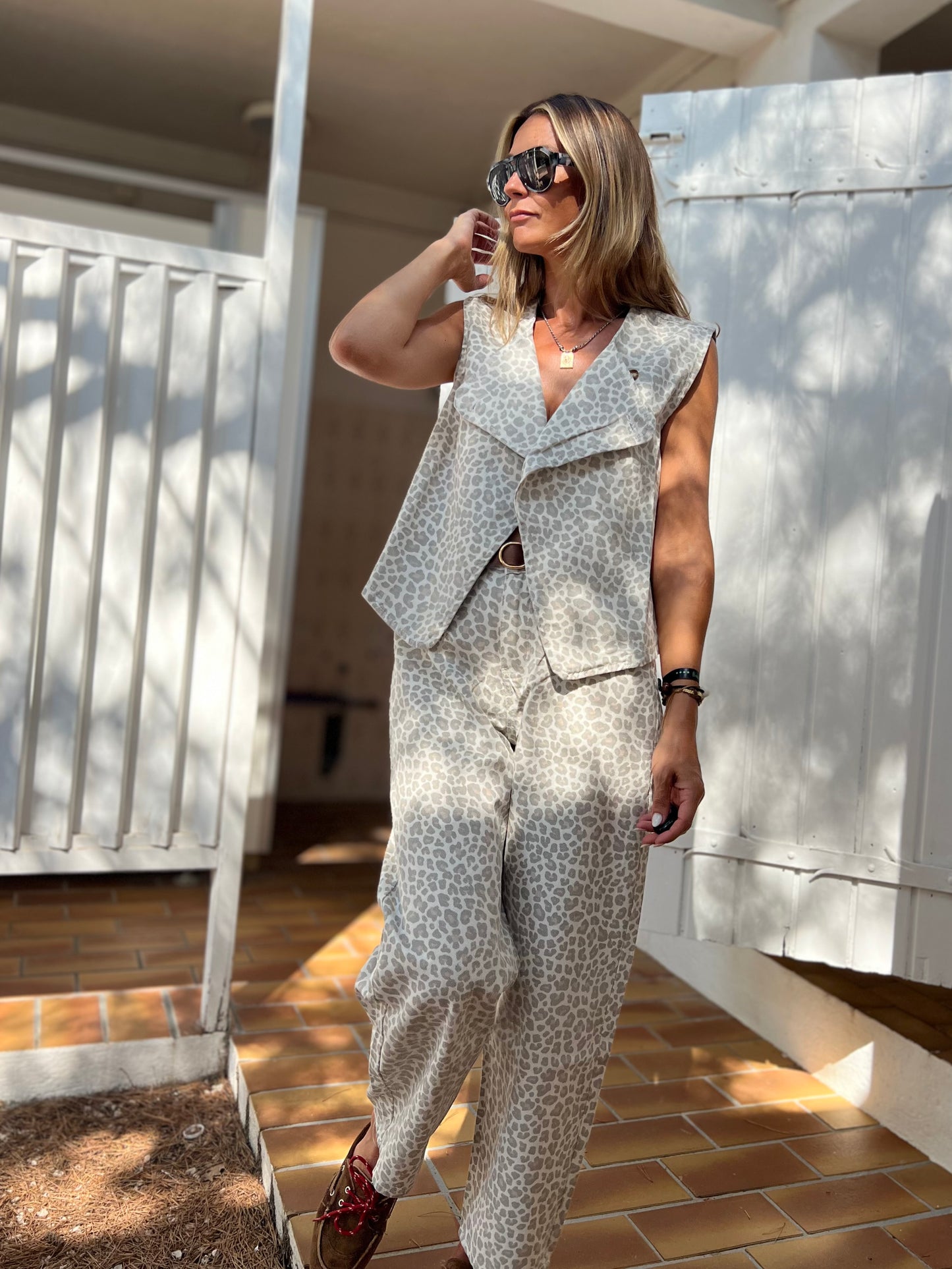 SOFT LÉOPARD BARREL PANTS
