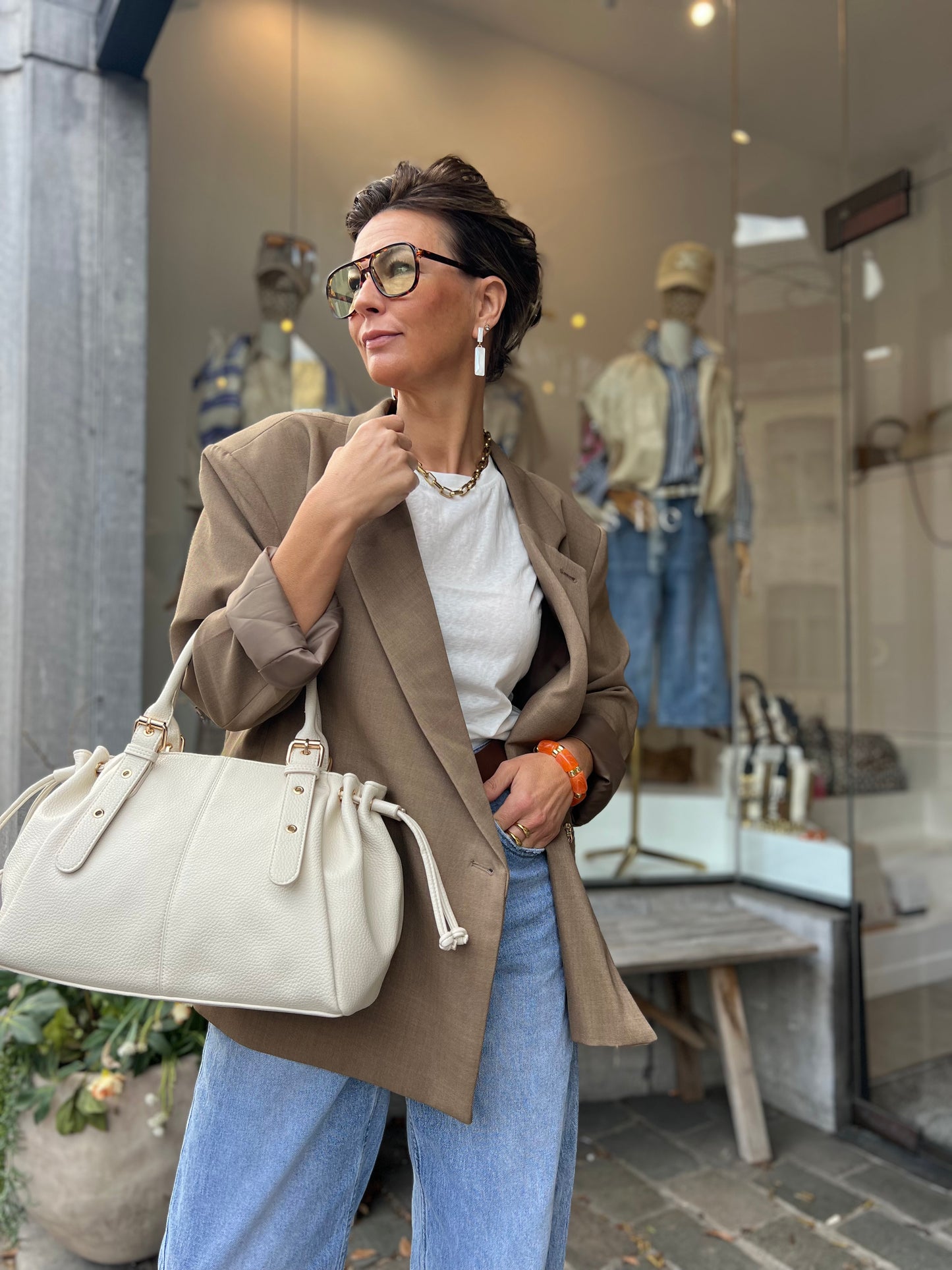 OVERSIZED CHECKED BLAZER