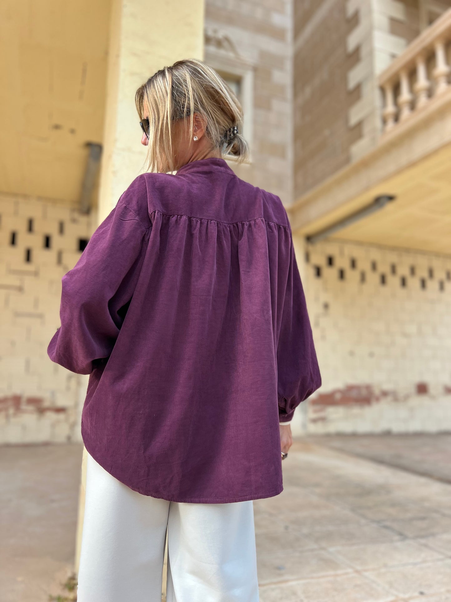 POMMELINE CORDUROY BLOUSE PRUME