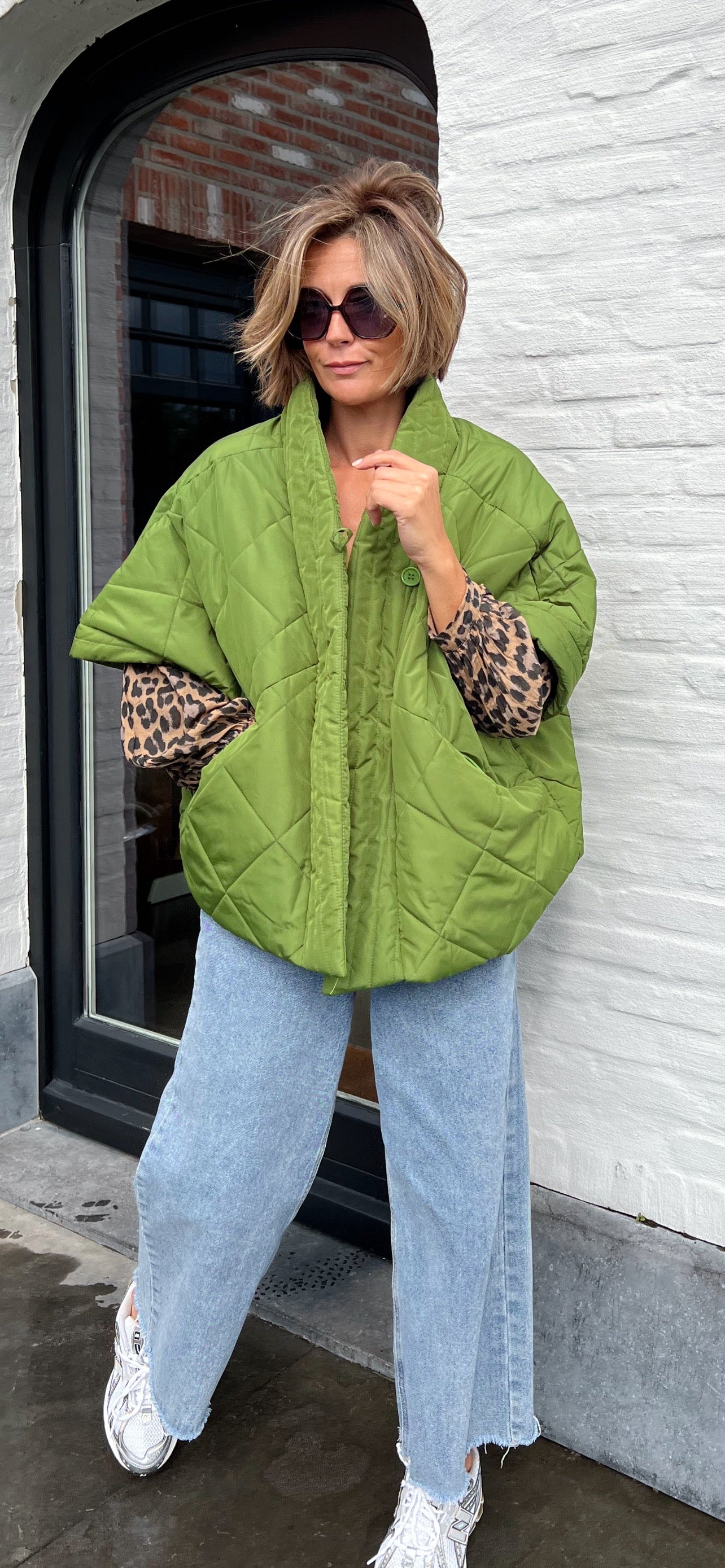 PADDED PONCHO GILET GREEN