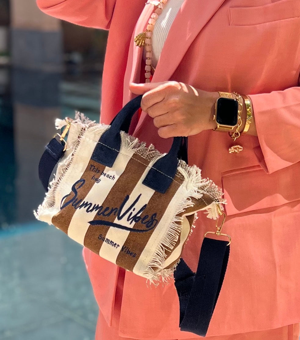 SUMMERVIBES BAG SMAL BROWN/BLUE