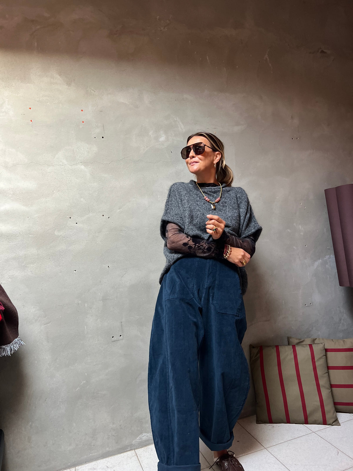VELOURS MARINE PANTS