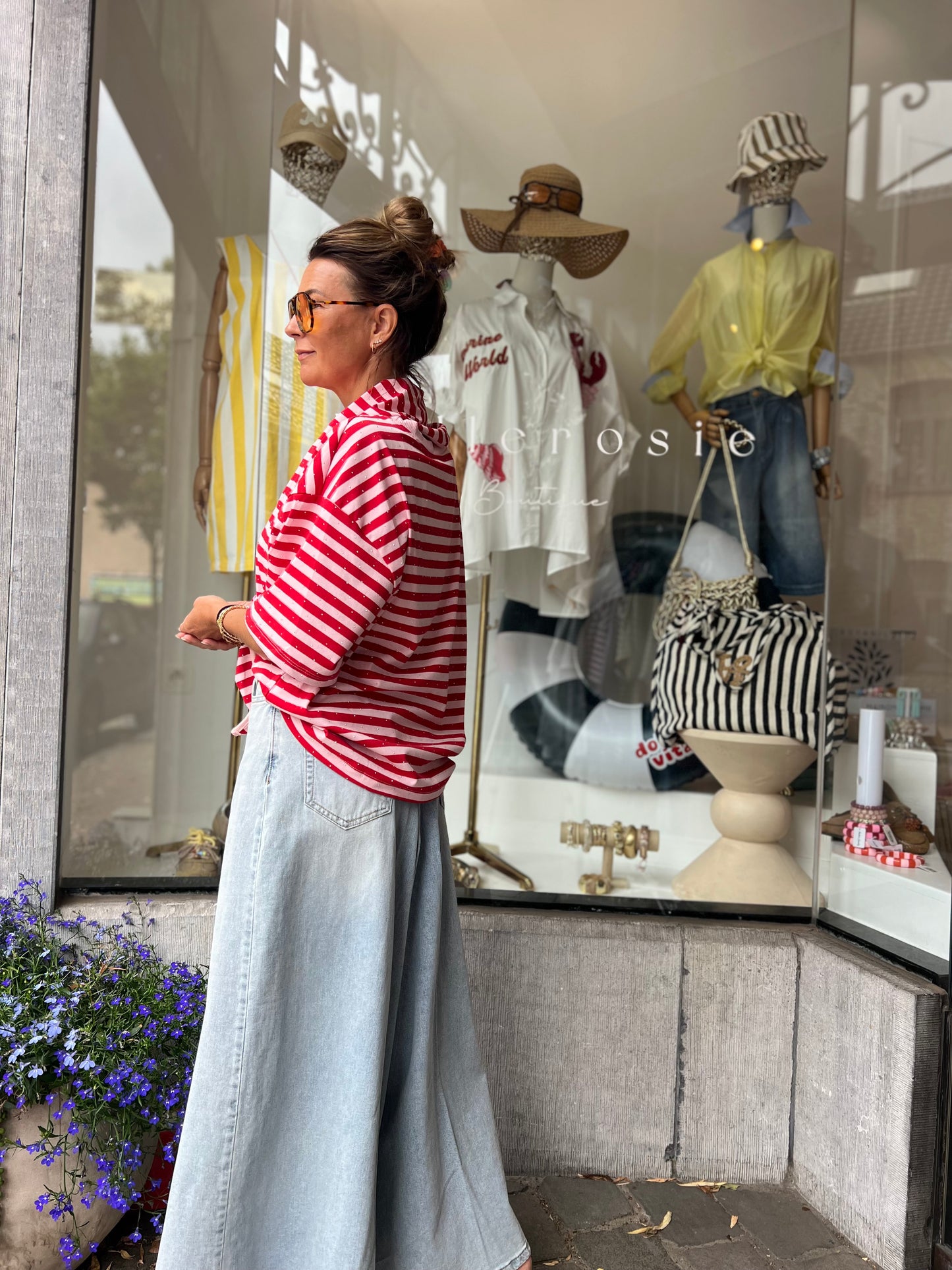 CANDY STRIPE SCARF PINK/RED