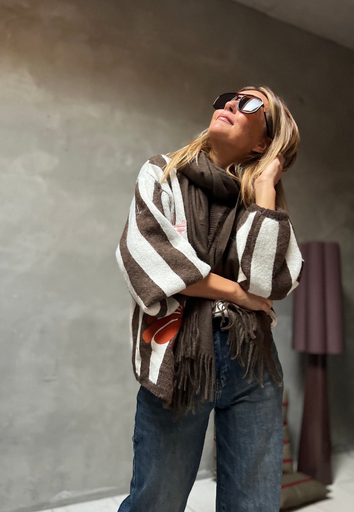 BROWN BLOOM CARDIGAN