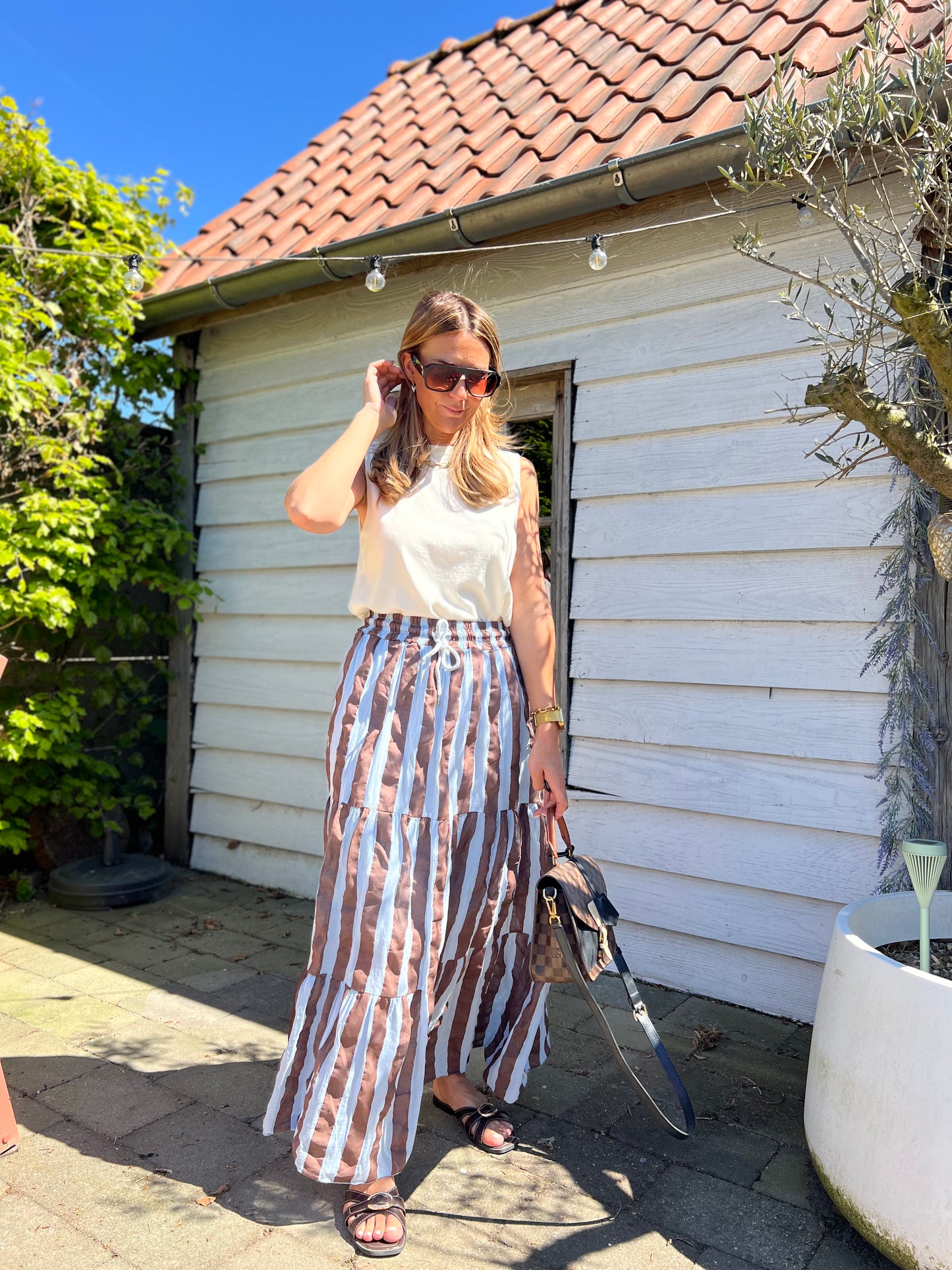 BALI BLUE AND BROWN SKIRT